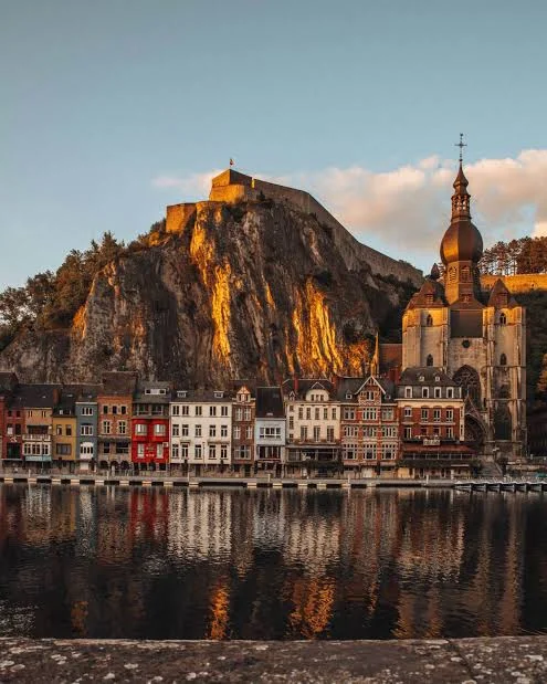 Dinant riverfront and citadel in Belgium