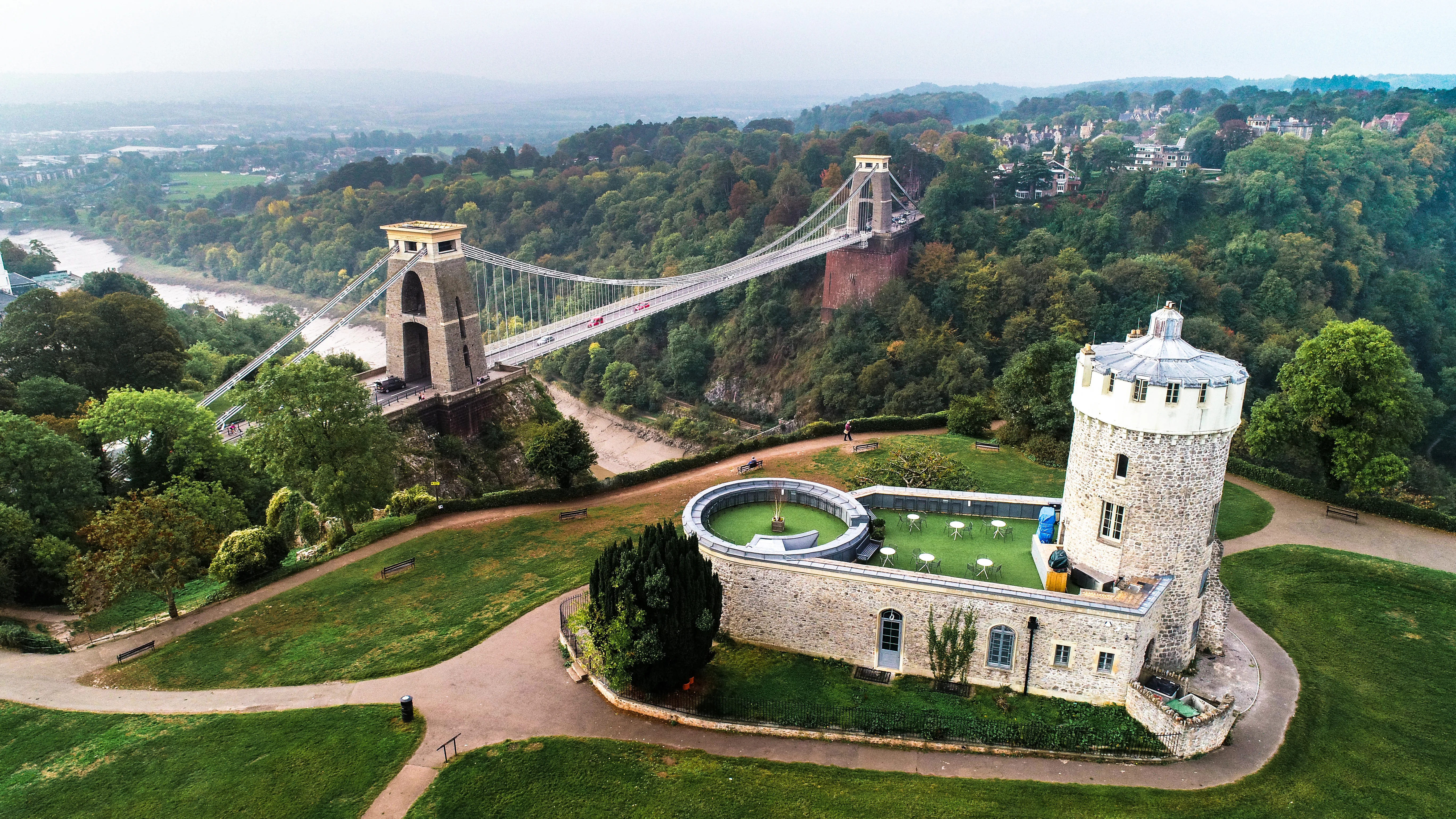 Clifton Suspension Bridge and observatory in Bristol