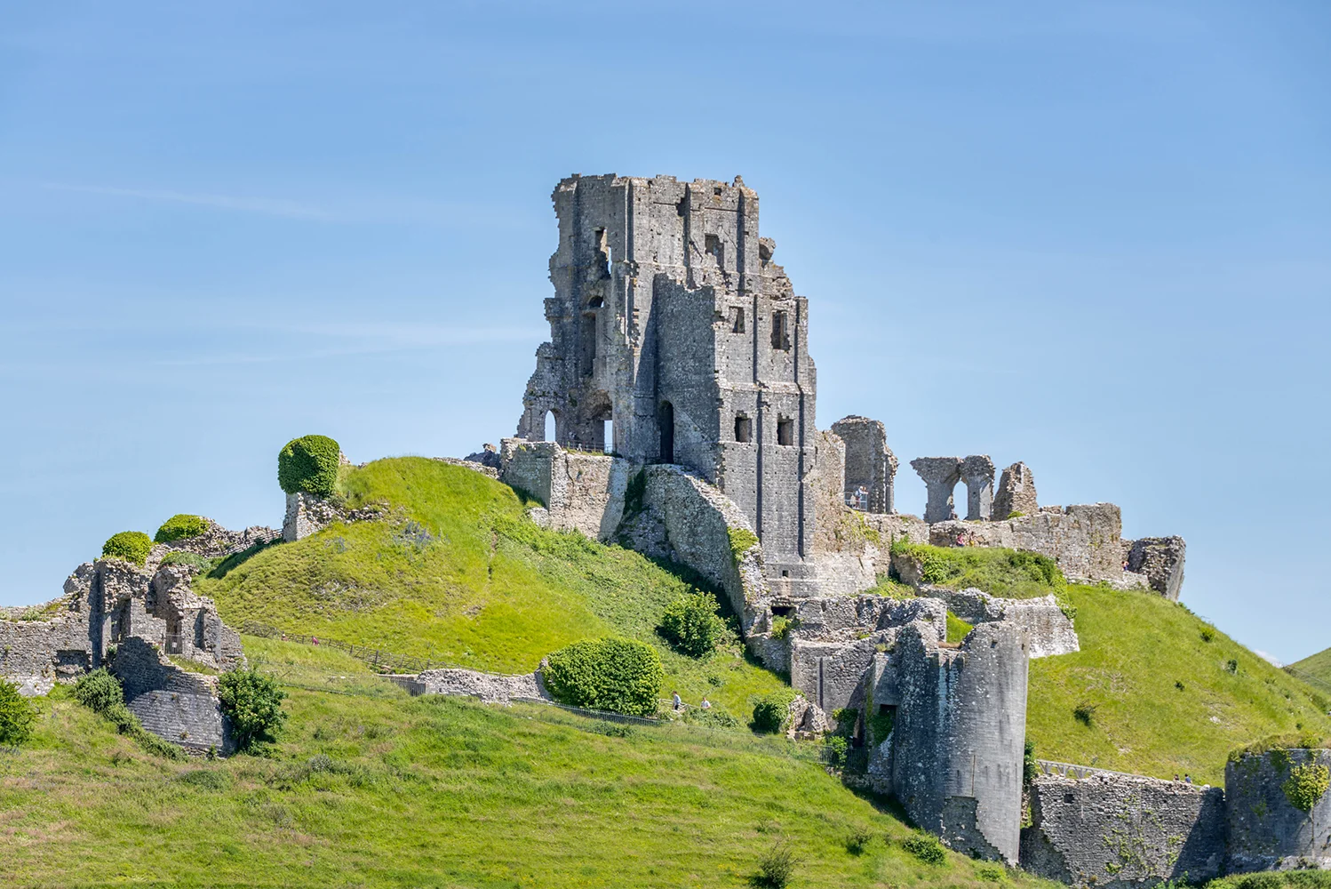 Corfe Castle ruins in Dorset