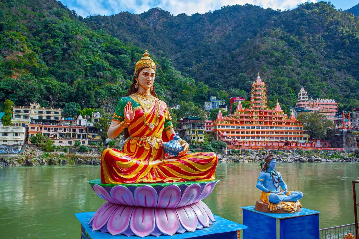 Rishikesh beside the River Ganges in northern India