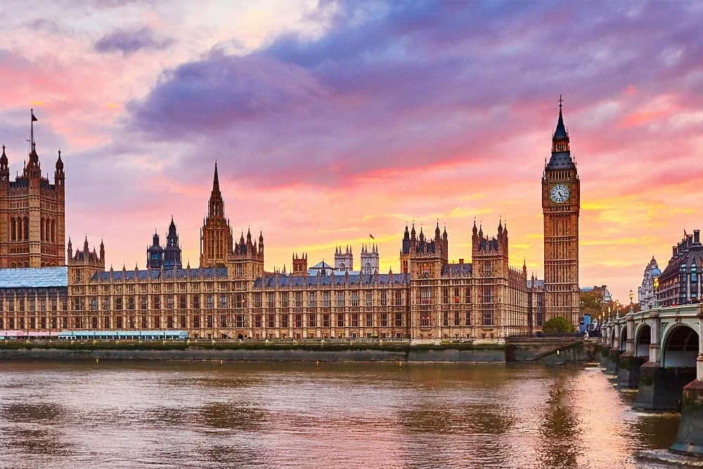 Westminster and Big Ben at sunset