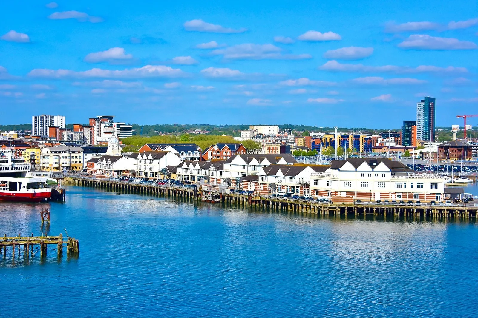 Southampton waterfront and harbour buildings