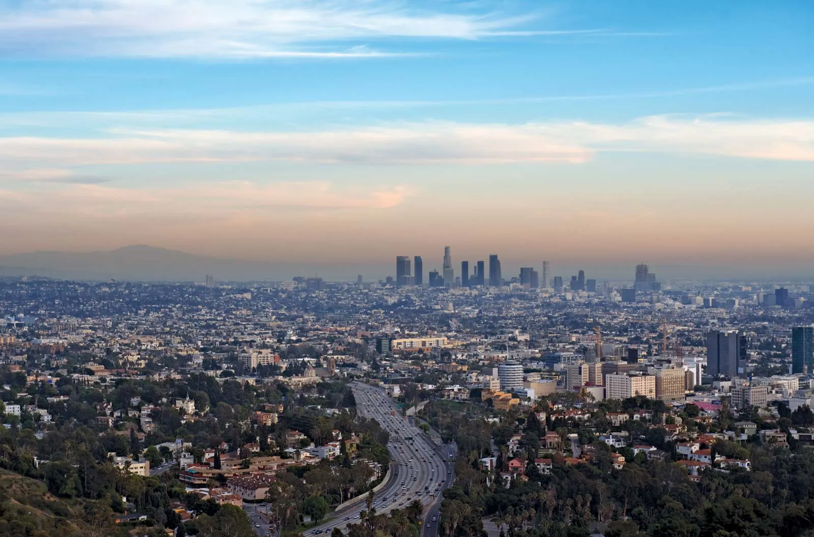 Los Angeles skyline viewed across the city